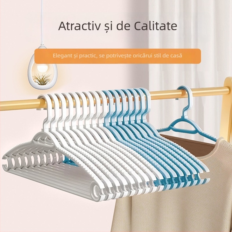 Set de 10 umerașe antiderapante pentru haine și suport de uscare fără cusături – utilizare casnică, cămin, balcon, dormitor