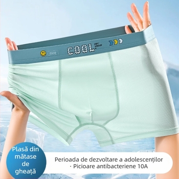 Chiloți pentru băieți adolescenți, Ice Silk respirabil, plasă, vară, 12–15 ani