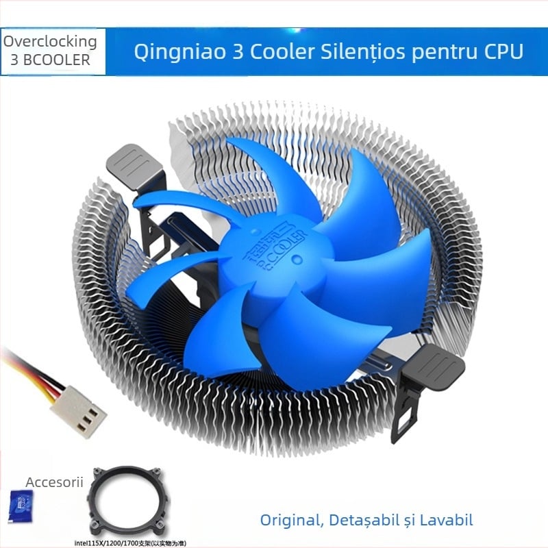 Overclocking Three Bluebird 3 ventilator CPU pentru desktop cu răcire silențioasă 1150/1151/1155/1700
