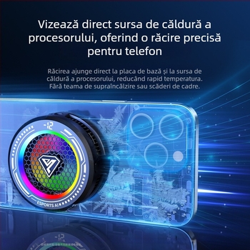 Răcitor magnetic pentru telefon cu control AI al temperaturii, radiator de răcire cu gheață pentru telefoane și tablete, cu afișaj digital