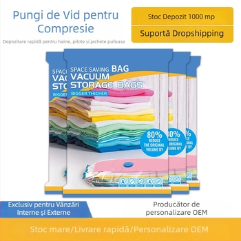 Sac vid gros, transparent, mare pentru pături și haine – depozitare casnică