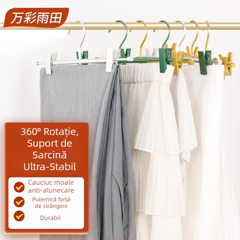 Raft pentru pantaloni din aliaj de aluminiu, clips anti-derapare fără urme pentru haine, clips pentru lenjerie, aluminiu spațial, utilizare casnică multifuncțională