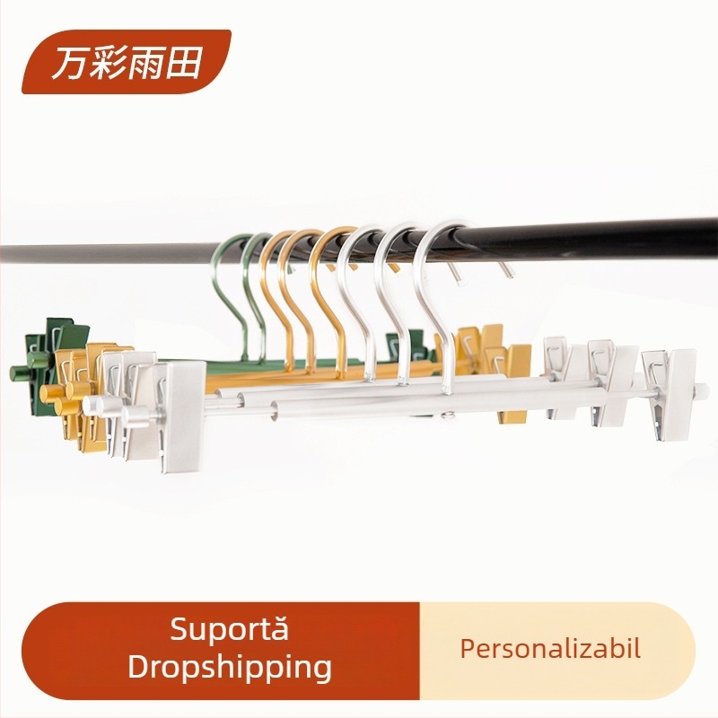 Raft pentru pantaloni din aliaj de aluminiu, clips anti-derapare fără urme pentru haine, clips pentru lenjerie, aluminiu spațial, utilizare casnică multifuncțională