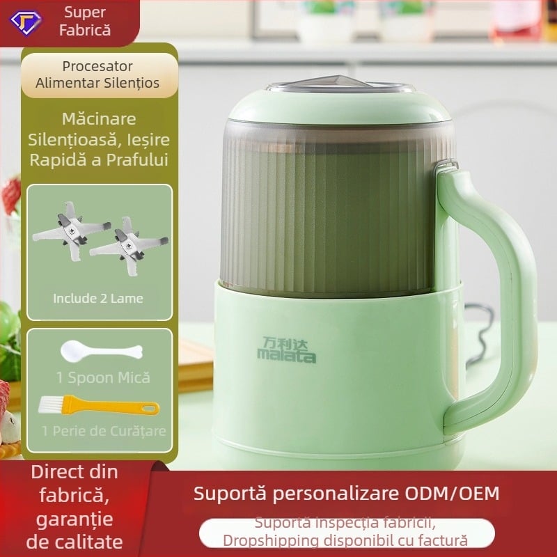 Wanlida 800 ml râșniță pentru măcinare uscată și umedă, dual-use, pentru cereale, uz casnic, cu două seturi de lame