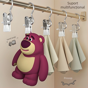 Umeraș metalic multifuncțional cu cârlig unic, acoperire antiaderentă, uscare pentru șosete și lenjerie intimă