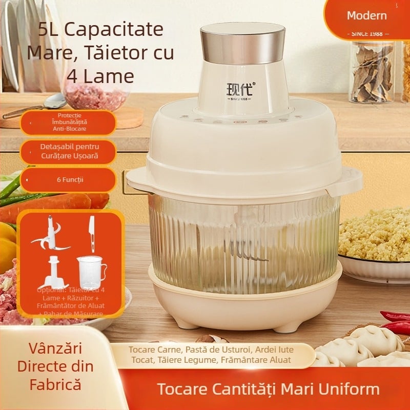 Mașină de tocat carne și frământat aluat cu ecran tactil inteligent, 5 L – dispozitiv multifuncțional all-in-one