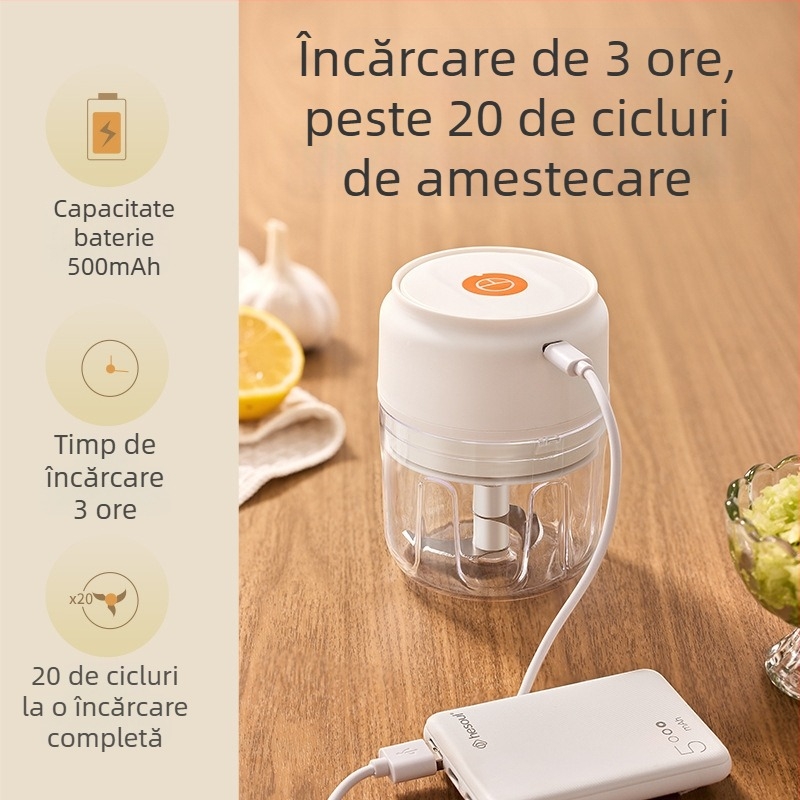 Moving Presă electrică de usturoi și râșniță de usturoi cu trei lame