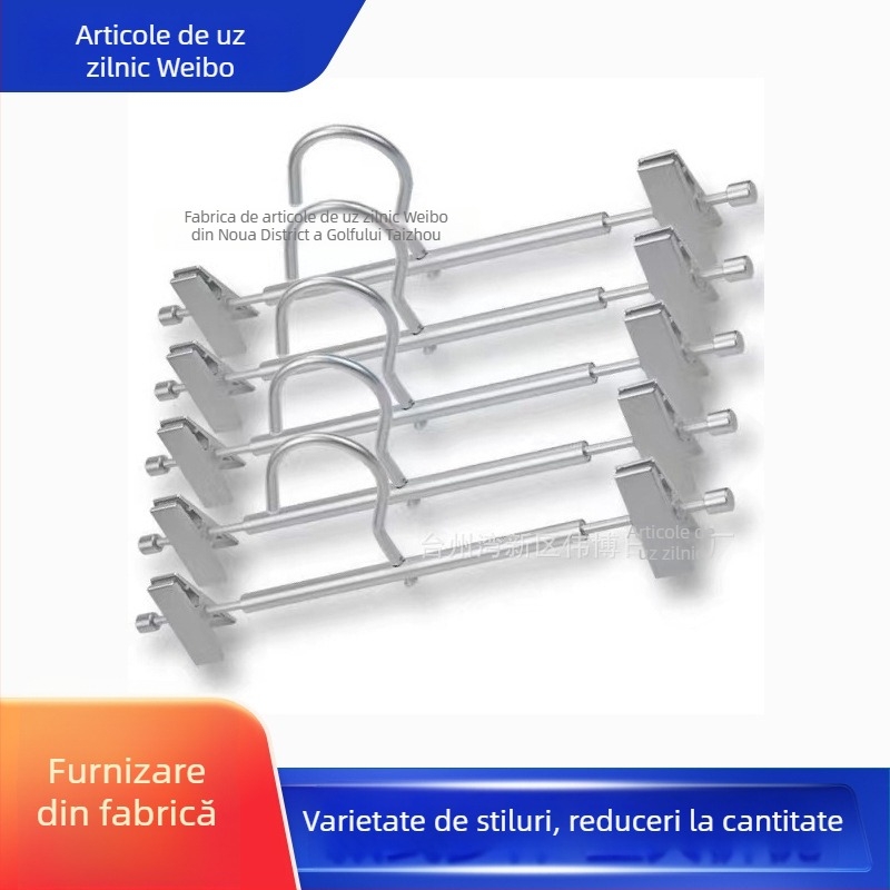 Umeraș din aliaj de aluminiu spațial cu clips pentru pantaloni și Hanfu — depozitare multifuncțională