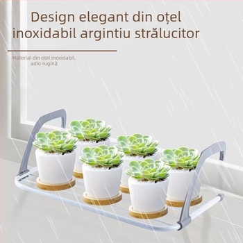 Uscător suspendat din oțel inoxidabil, cu raft pentru pantofi pe pervazul ferestrei, balcon, pliabil, pentru uz casnic