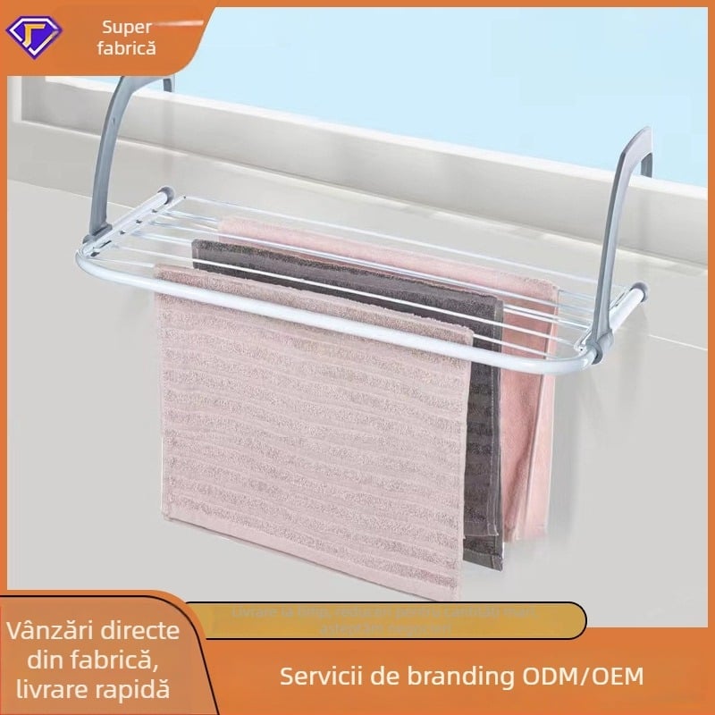 Uscător suspendat din oțel inoxidabil, cu raft pentru pantofi pe pervazul ferestrei, balcon, pliabil, pentru uz casnic