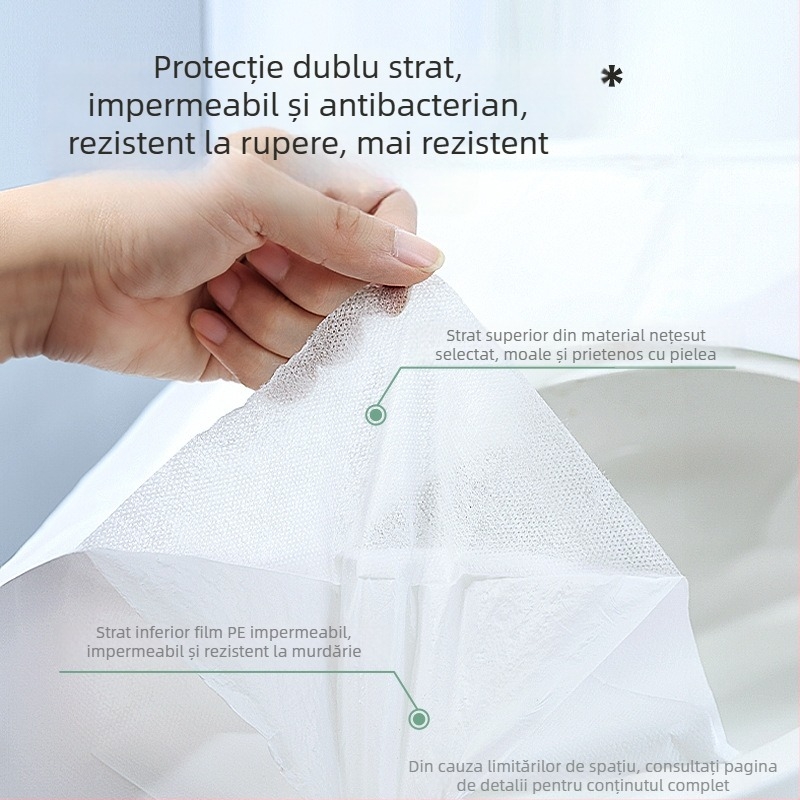 Leaf Selection Deyou huse de unică folosință pentru scaunul de toaletă, sterilizate, ambalate individual, îngroșate, cu acoperire completă, pentru hoteluri