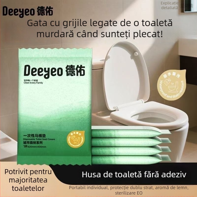 Leaf Selection Deyou huse de unică folosință pentru scaunul de toaletă, sterilizate, ambalate individual, îngroșate, cu acoperire completă, pentru hoteluri