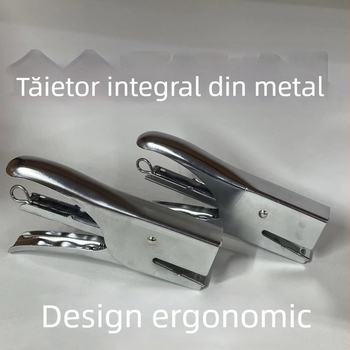 Capsator manual din metal — durabil, ușor, pentru școală și birou