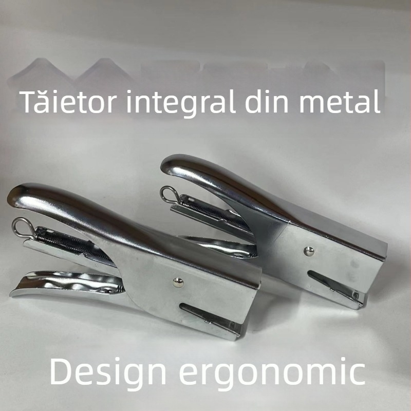Capsator manual din metal — durabil, ușor, pentru școală și birou
