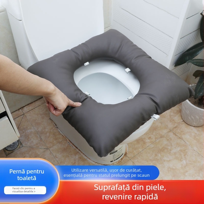 Perna detașabilă pentru șezutul de toaletă, cu spumă cu memorie, moale pentru baie, design minimalist modern