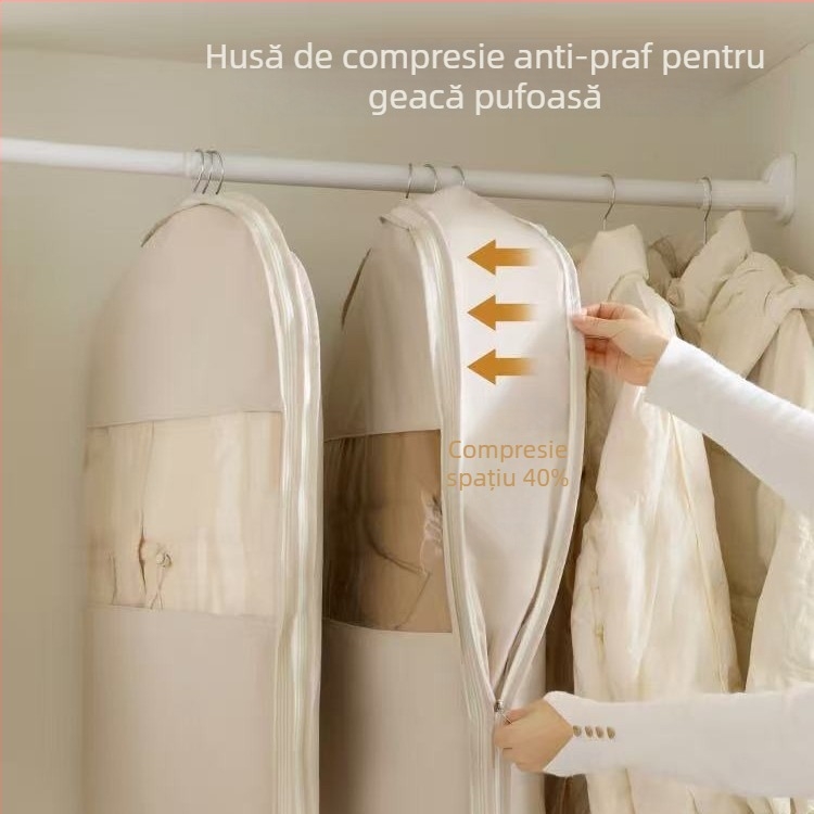 Husă de haine agățată anti-praf pentru garderobă — fereastră transparentă, Oxford