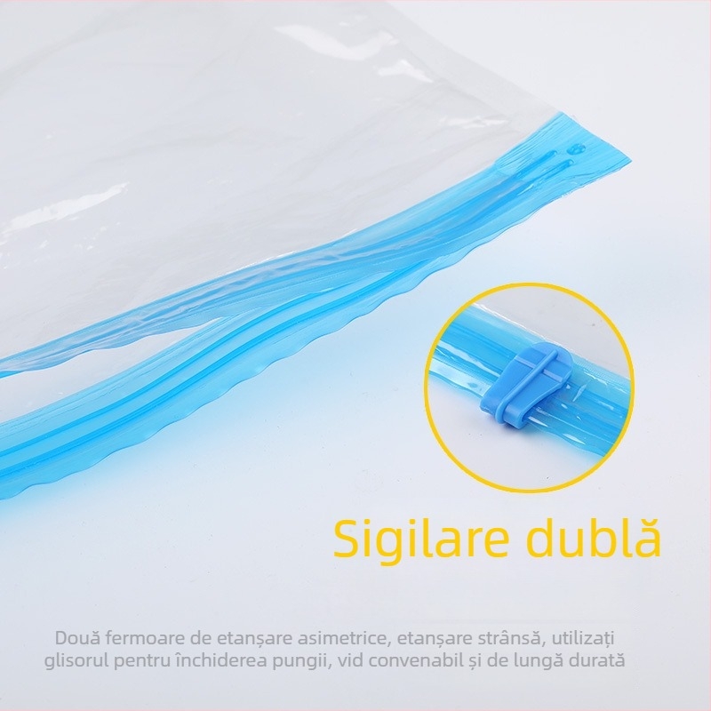Sac vid de comprimare tridimensional pentru haine și pături, mare, cu pompă