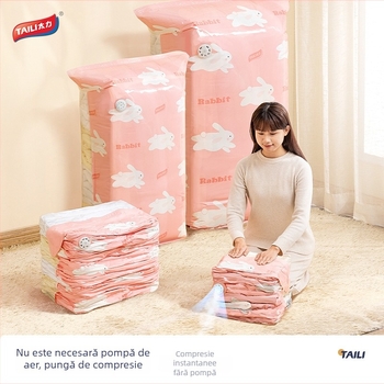 Sac de vid pentru depozitarea păturilor și duvet-urilor – fără evacuare de aer, extra-large, design 3D îngroșat