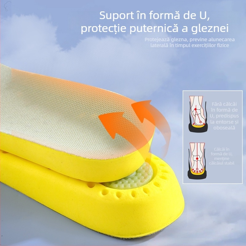 Talpă PU pentru sport, cu amortizare completă, anti-miros, absorbție a transpirației, respirabile, confortabile, talpă de baschet îngroșată, cu talpă moale pentru stat îndelungat