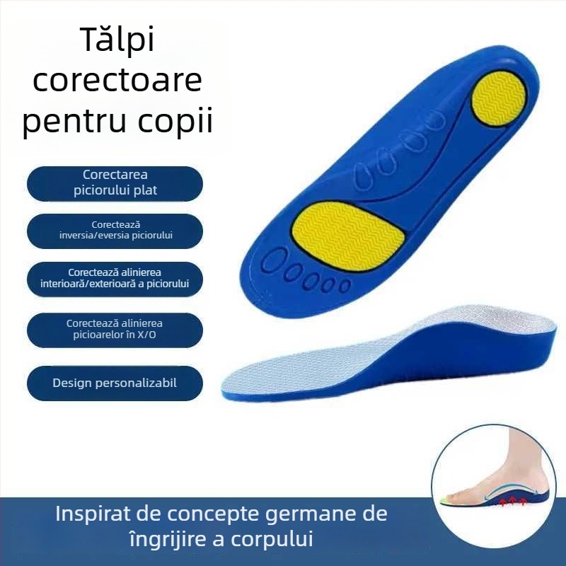 Tălpi ortopedice pentru copii, susținere a arcului, absorbție a șocurilor și corecție a platfusului