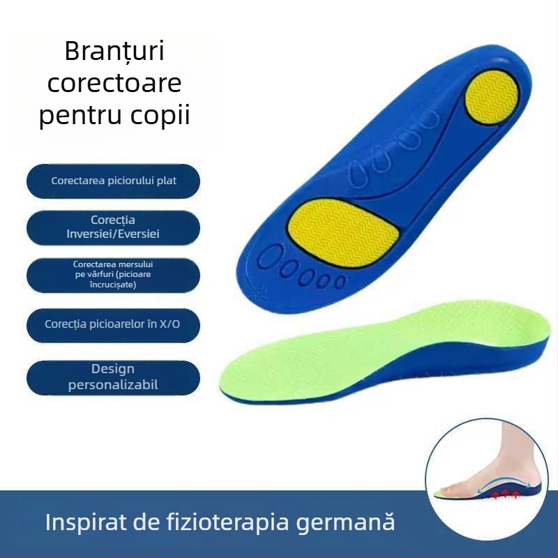 Tălpi ortopedice pentru copii, susținere a arcului, absorbție a șocurilor și corecție a platfusului