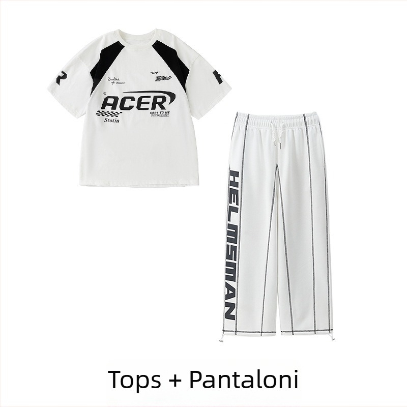 Set de dans stradal pentru copii - outfit hip-hop pentru copii, tricou cu mâneci scurte, stil motocicletă, costum de scenă