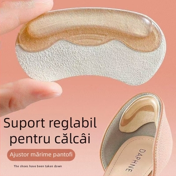Pernițe din silicon pentru călcâi, prevenire alunecare la pantofi cu toc înalt, pernițe anti-fricțiune pentru călcâi, autoadezive, pentru mokasin și pantofi din piele, dimensiune 9×4 cm