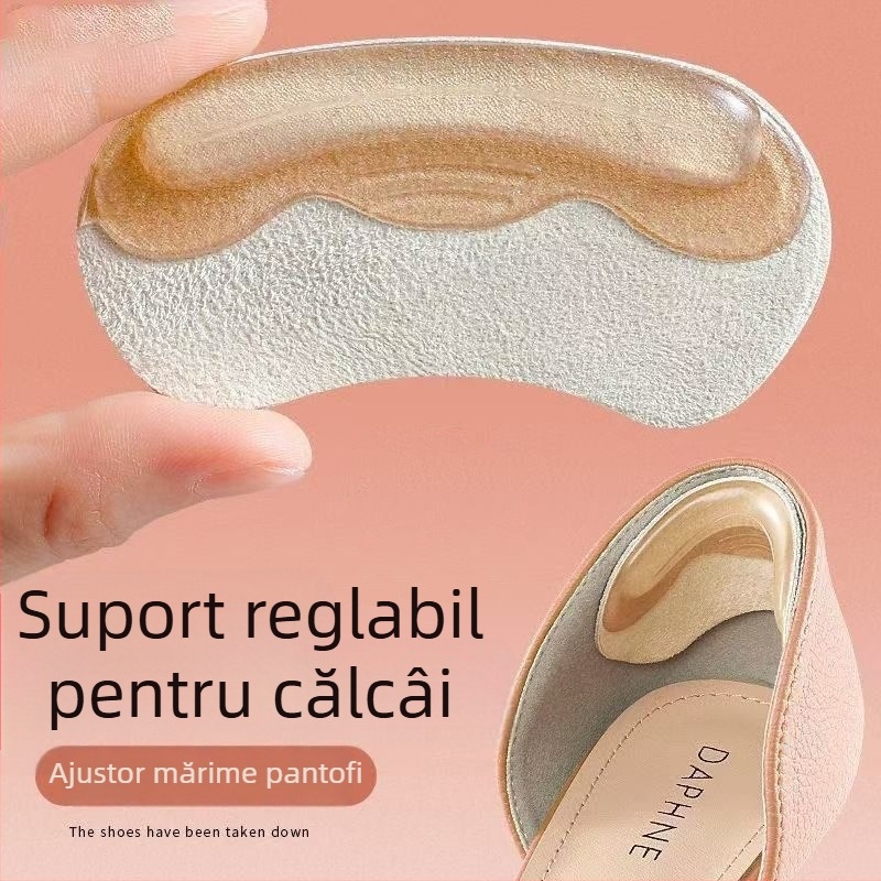Pernițe din silicon pentru călcâi, prevenire alunecare la pantofi cu toc înalt, pernițe anti-fricțiune pentru călcâi, autoadezive, pentru mokasin și pantofi din piele, dimensiune 9×4 cm