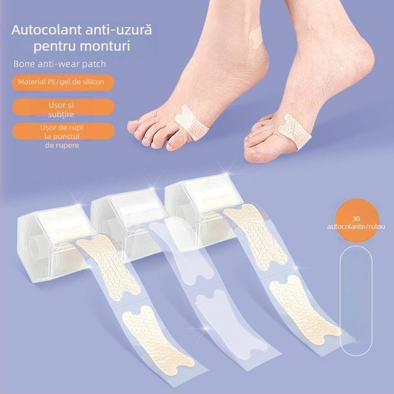 Protecție transparentă antiuzură pentru călcâi, în formă de floare de prune, pentru papuci, sandale și tocuri – inserții invizibile pentru deget și talpă