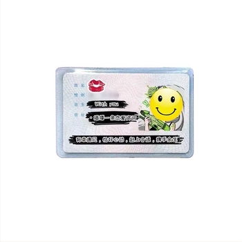 Husă transparentă din PVC pentru card de identitate, cu imprimare personalizată