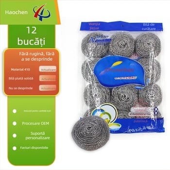 12 bucăți bile de curățare din oțel inoxidabil pentru bucătărie