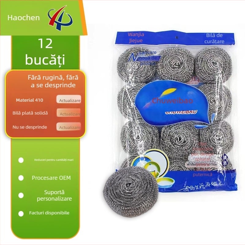 12 bucăți bile de curățare din oțel inoxidabil pentru bucătărie