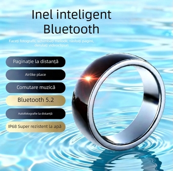 Inel inteligent pentru monitorizarea somnului, fotografiere, muzică și Bluetooth, telecomandă, derulare pagini și vizionare video – bijuterie inteligentă electronică