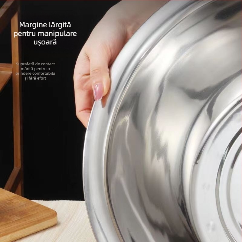 Vas mare din oțel inoxidabil pentru spălat legume, frământarea aluatului și spălarea hainelor