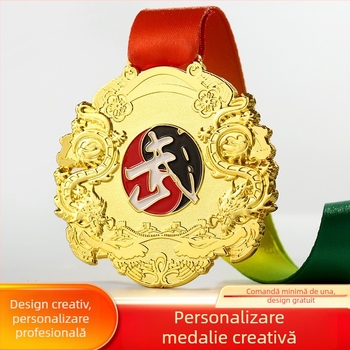 Medalie din aliaj de zinc pentru arte marțiale, plachetă pentru ziua sporturilor școlare, medalie de onoare Kung Fu