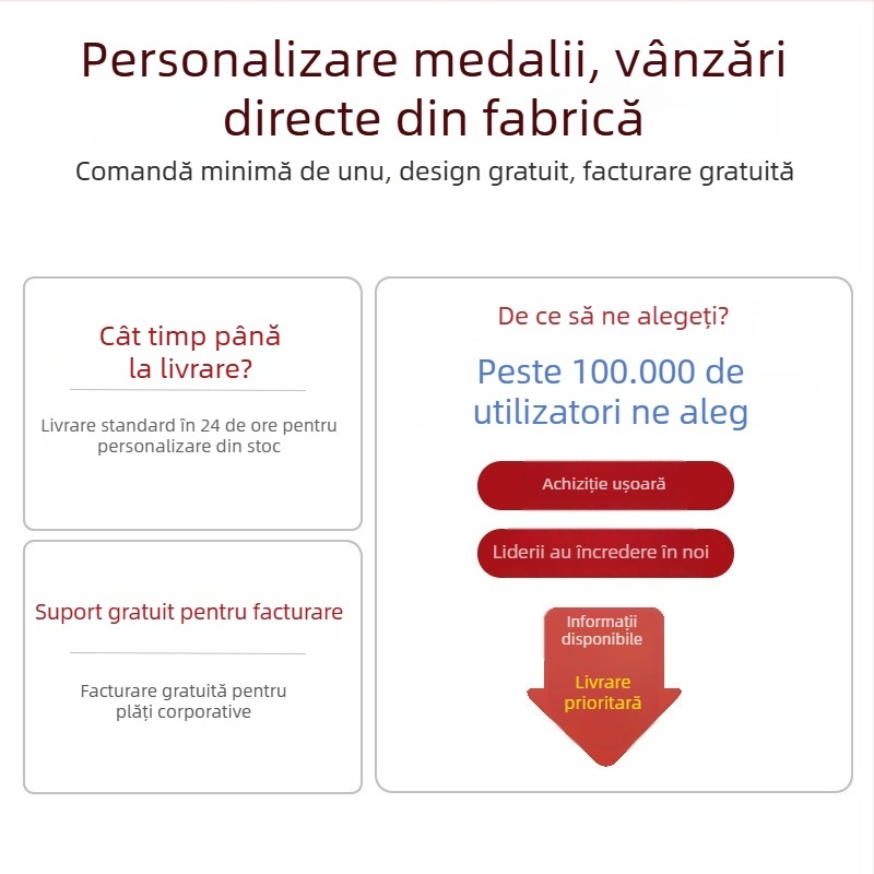 Medalii metalice personalizate pentru premii corporative, medalii de maraton, reliefate, realizate conform proiectului dvs.