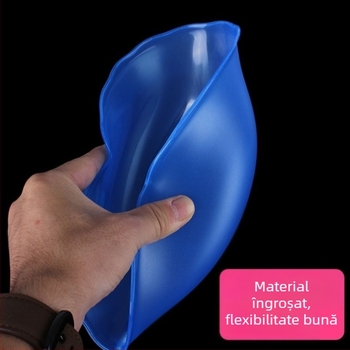 Chiuvetă de față din plastic pentru saloane de înfrumusețare, cu margine îngroșată, finisaj mat și imprimeu, design cu două mâneri