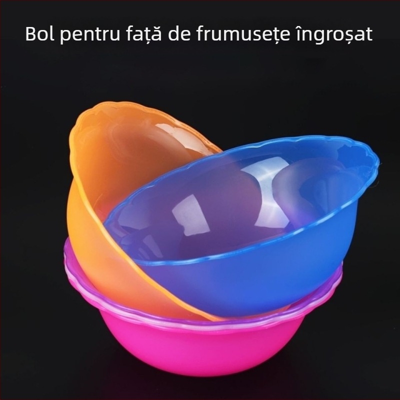 Chiuvetă de față din plastic pentru saloane de înfrumusețare, cu margine îngroșată, finisaj mat și imprimeu, design cu două mâneri