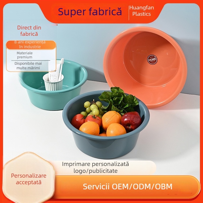 Vas din plastic îngroșat pentru cămine studențești, potrivit pentru spălat păr, față, picioare și rufe
