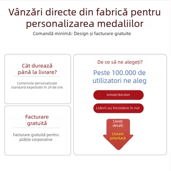 Medalii metalice personalizate pentru evenimente sportive: maraton, aur, argint și bronz, cu gravură în relief, premiu memorial