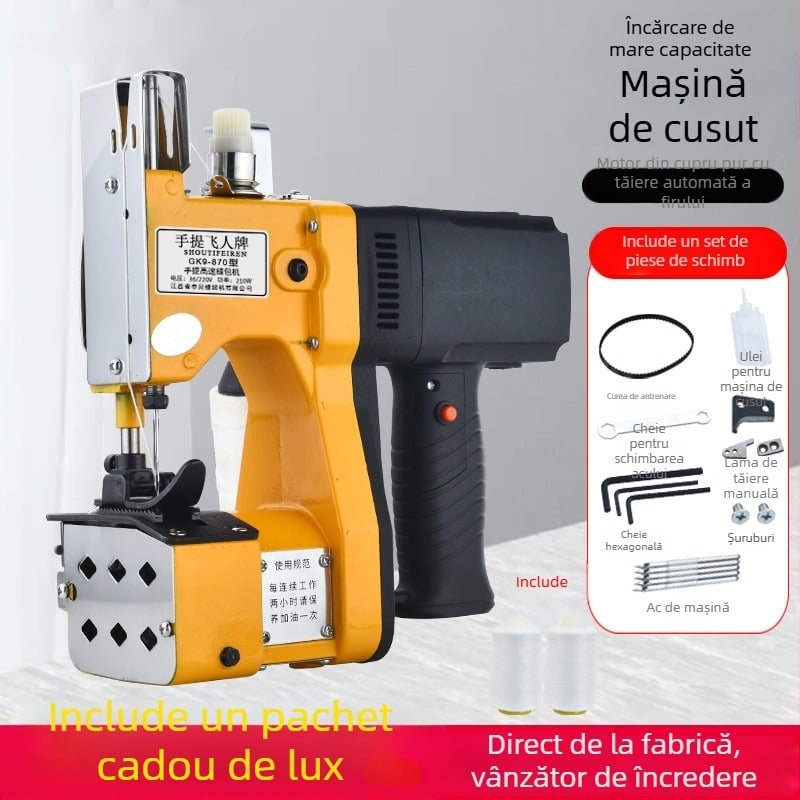 Flying Brand Mașină electrică portabilă compactă pentru sigilarea pungilor de orez, cânepă și pungi țesute