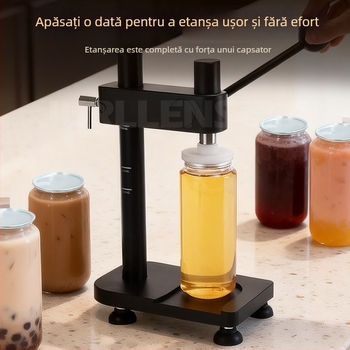 Mașină manuală de sigilare a conservelor pentru băuturi – utilizare comercială în magazine de ceai cu lapte și standuri cu sucuri