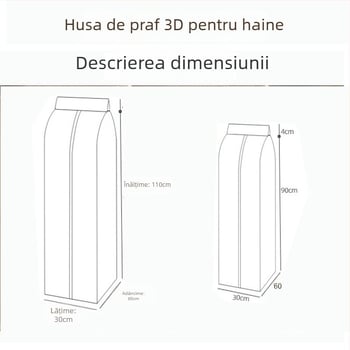 Protecție împotriva prafului din PEVA pentru haine – husă 3D de depozitare, set