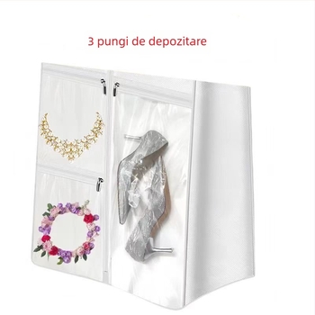 Husa de haine anti-praf, dimensiune mare, pentru paltoane și rochii de mireasă, geantă de depozitare din material nețesut, protecție la praf și umezeală, personalizabilă