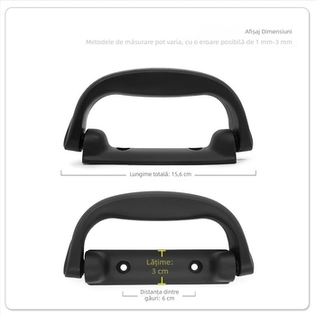 Mâner negru pentru bagaje, din aliaj plastic PVC