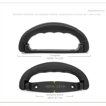 Mâner negru pentru bagaje, din aliaj plastic PVC