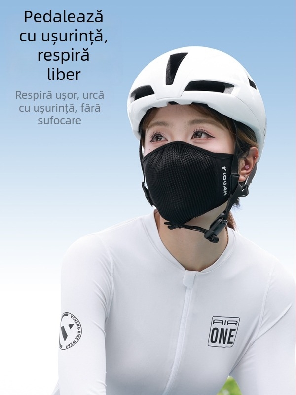 Mască de ciclism din mătase de gheață, anti vânt și anti praf, respirabilă, unisex pentru bărbați și femei, potrivită pentru alergare și ciclism pe șosea, protecție UV.