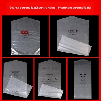Sac de praf transparent personalizat pentru paltoane și costume cu logo – husă PE pentru agățat