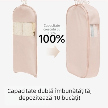 Husă transparentă de protecție împotriva prafului pentru jachete cu puf, pentru a fi agățată în dulap