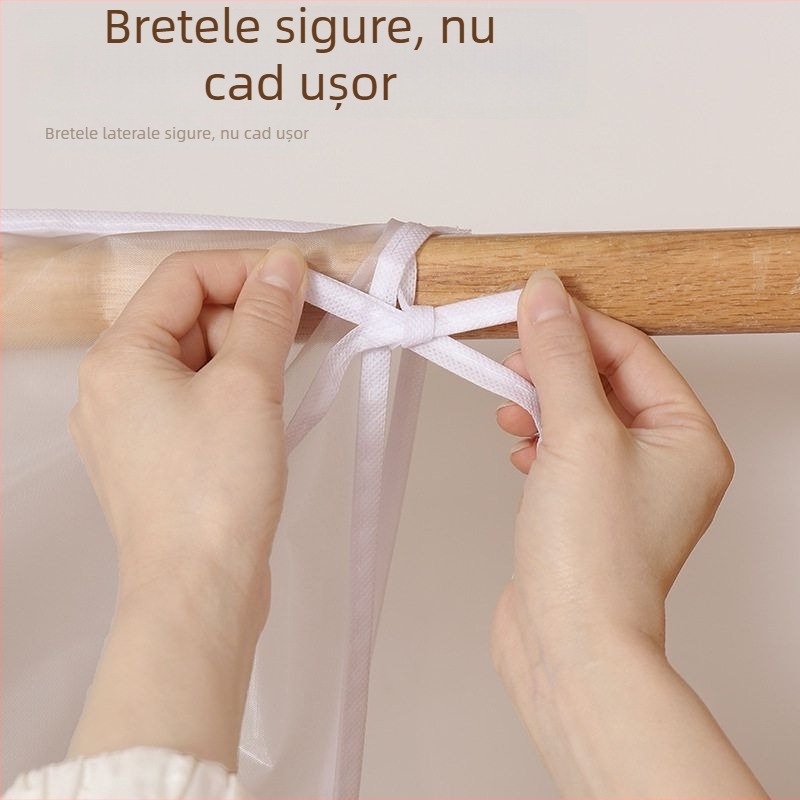 Acoperire anti-praf pentru suport de haine pe podea, husă transparentă pentru haine, protecție împotriva umezelii, îngroșată